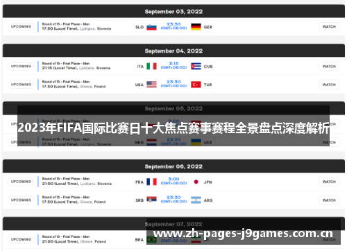 2023年FIFA国际比赛日十大焦点赛事赛程全景盘点深度解析 2023年FIFA国际比赛日十大焦点赛事赛程全景盘点深度解析